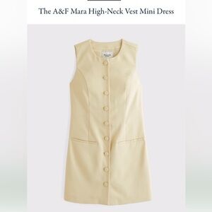 Abercrombie & Fitch High-Neck Vest Mini Dress in yellow